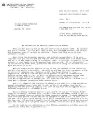 IRS Employer Identification Number